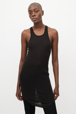 Rick Owens FW 2010 Gleam Black Semi Sheer Tank Dress