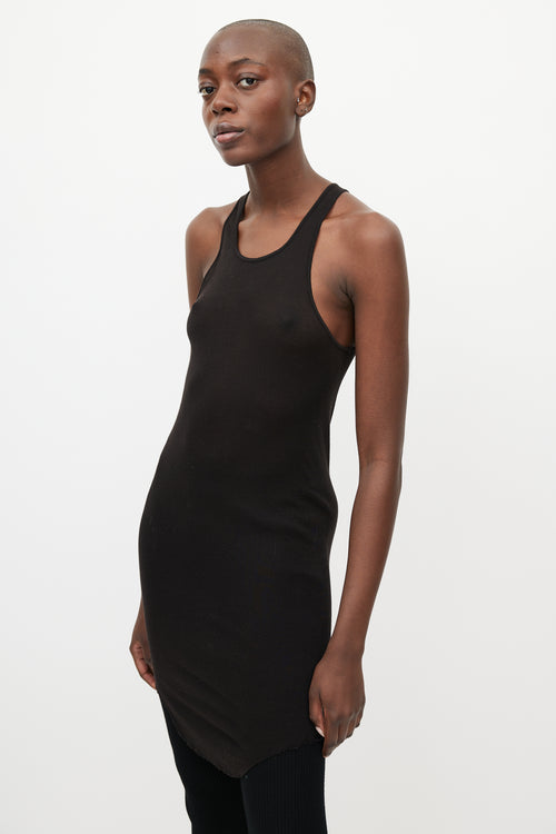 Rick Owens FW 2010 Gleam Black Semi Sheer Tank Dress