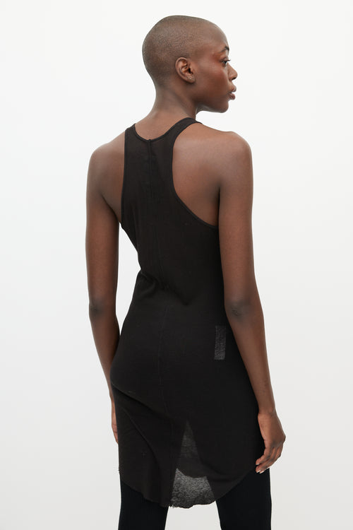 Rick Owens FW 2010 Gleam Black Semi Sheer Tank Dress