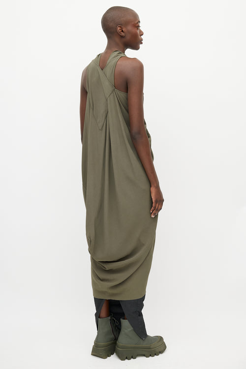 Rick Owens FW 2012 Mountain Khaki Green Drape Dress