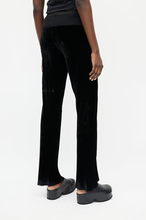 Rick Owens FW 2016 Mastodon Black Velvet Flared Pant