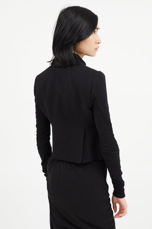 Rick Owens FW 2018 Black Wool 
Stretch Sleeve Blazer