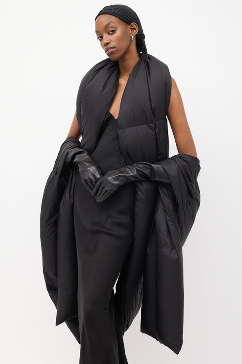 Rick Owens FW 2019 Black Down Puffer Scarf