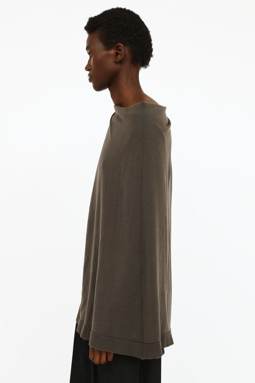 Rick Owens FW18 Grey Attached Shawl Sweater