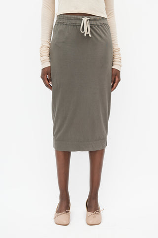 Rick Owens Grey Drawstring Skirt