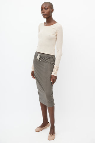 Rick Owens Grey Drawstring Skirt