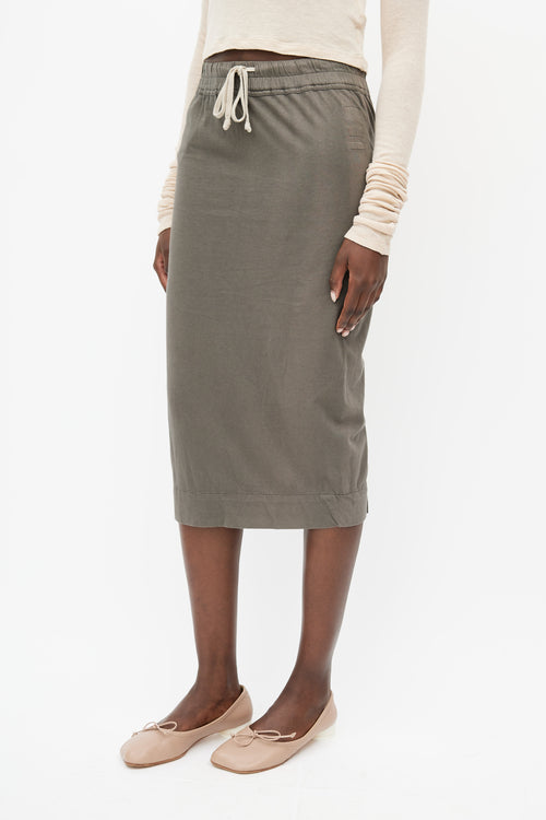 Rick Owens Grey Drawstring Skirt