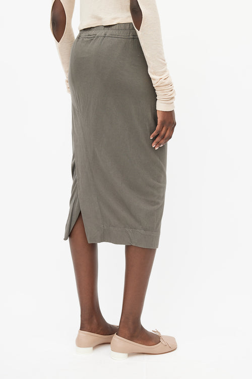 Rick Owens Grey Drawstring Skirt