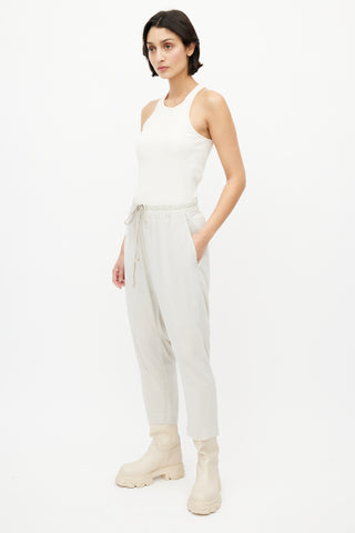 Rick Owens SS 19 Babel Grey Drop Seat Silk Trouser