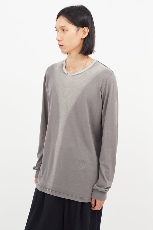 Rick Owens Grey Faded Top