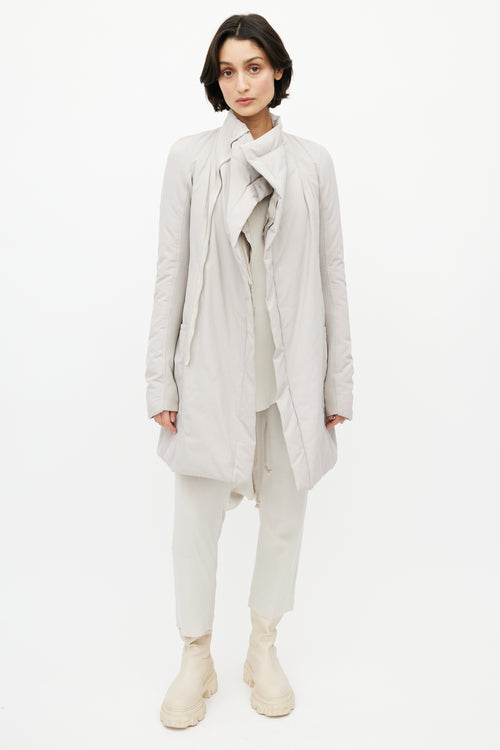 Rick Owens Grey Padded Down Coat