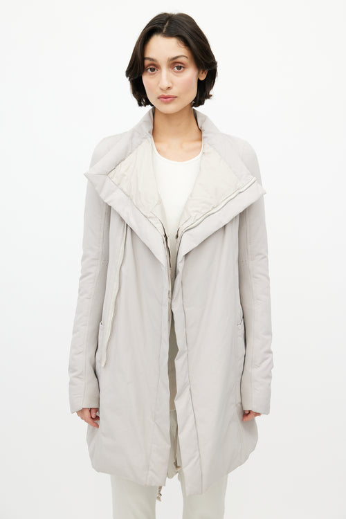 Rick Owens Grey Padded Down Coat