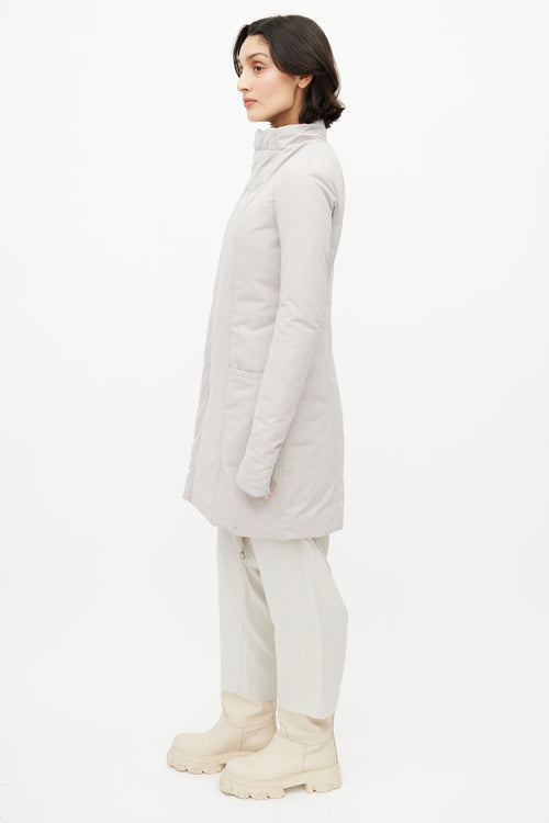 Rick Owens Grey Padded Down Coat