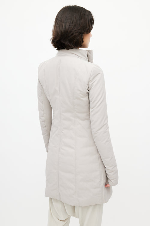 Rick Owens Grey Padded Down Coat