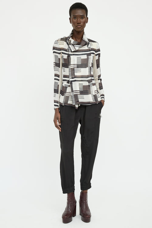 Rick Owens 2012 Grey Multi Colour Silk Shirt