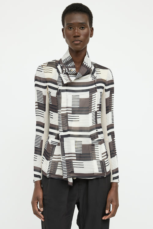 Rick Owens 2011 Grey Multi Colour Silk Shirt