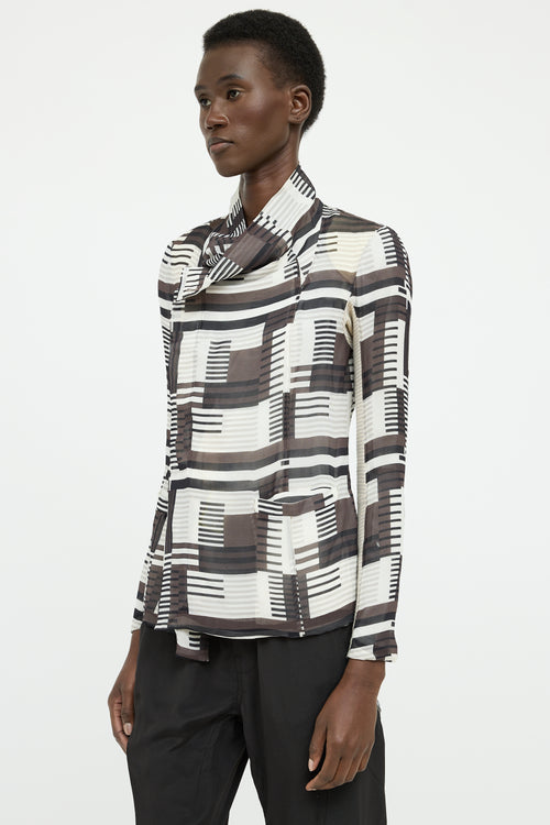 Rick Owens 2013 Grey Multi Colour Silk Shirt