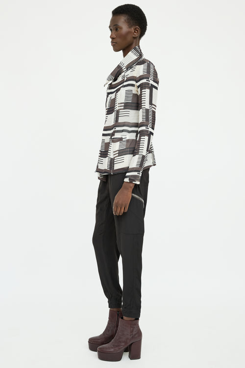 Rick Owens 2014 Grey Multi Colour Silk Shirt