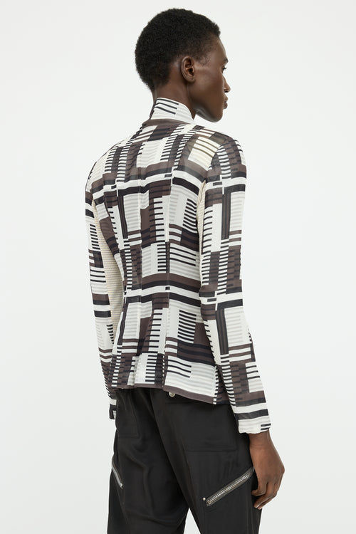 Rick Owens 2015 Grey Multi Colour Silk Shirt