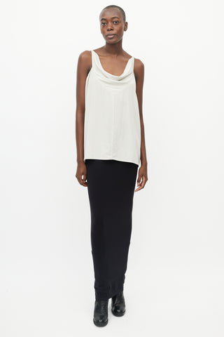 Rick Owens Grey Silk Cowl Neck Camisole