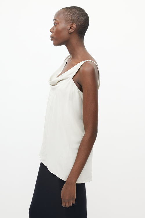 Rick Owens Grey Silk Cowl Neck Camisole