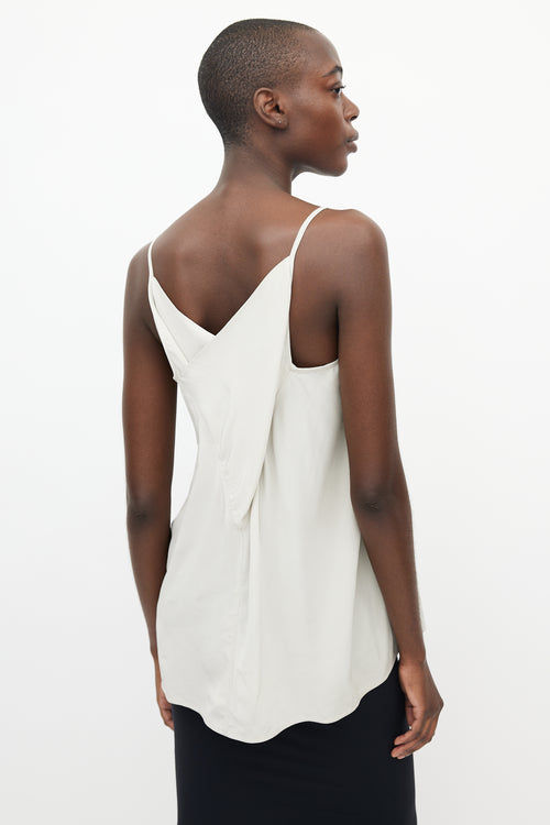 Rick Owens Grey Silk Cowl Neck Camisole