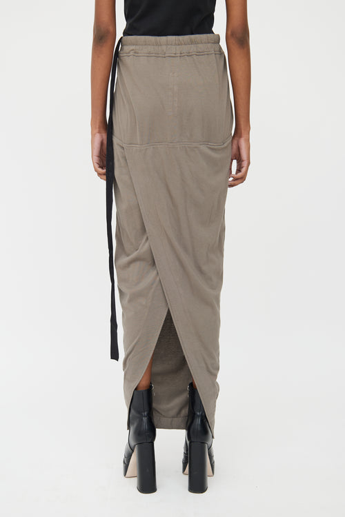 Rick Owens Brown DRKSHDW Cotton Maxi Skirt