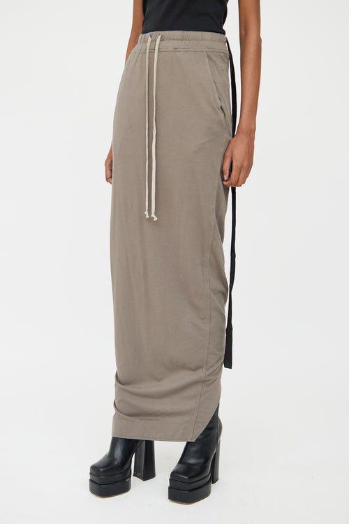 Rick Owens Brown DRKSHDW Cotton Maxi Skirt