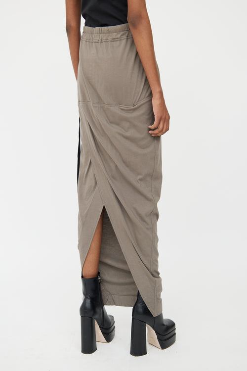 Rick Owens Brown DRKSHDW Cotton Maxi Skirt