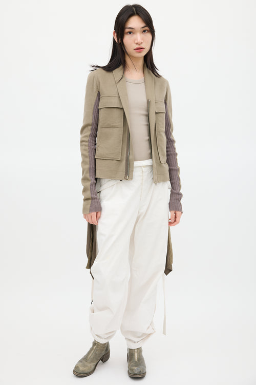 Rick Owens Grey Wool Tail Jacket