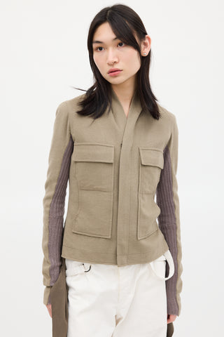 Rick Owens Grey Wool Tail Jacket