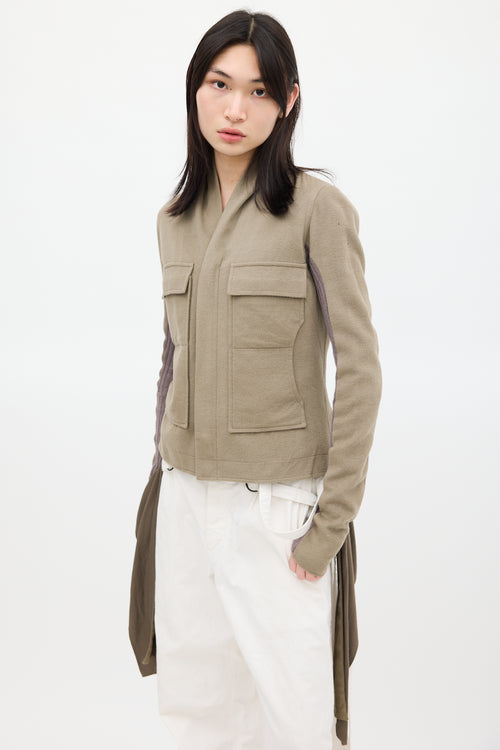 Rick Owens Grey Wool Tail Jacket