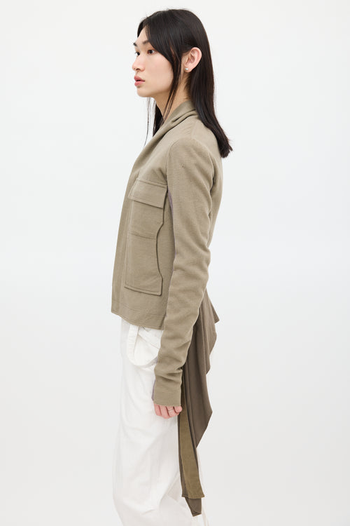 Rick Owens Grey Wool Tail Jacket