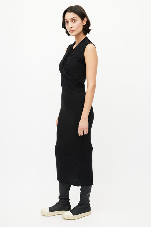 Rick Owens Lilies Black Cowl Maxi Dress