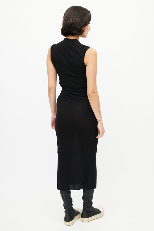 Rick Owens Lilies Black Cowl Maxi Dress