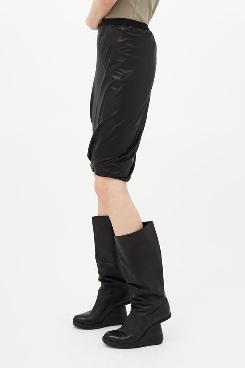 Rick Owens Lilies Black Glossy Wolfy  Skirt