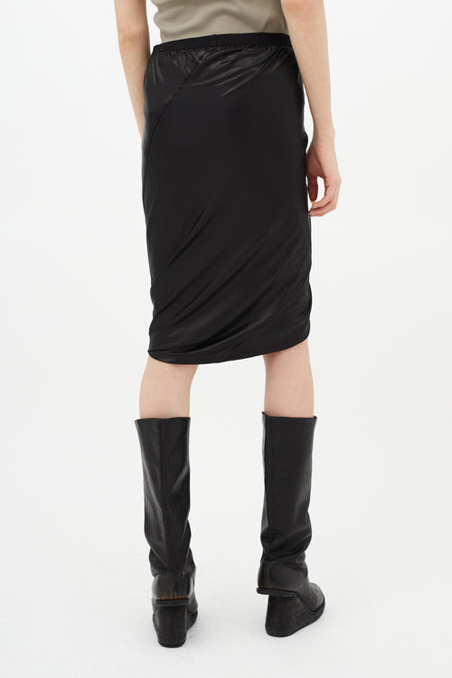 Rick Owens Lilies Black Glossy Wolfy  Skirt