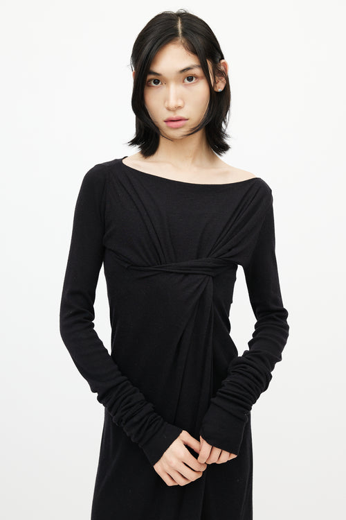 Rick Owens Lilies Black Knotted Dress