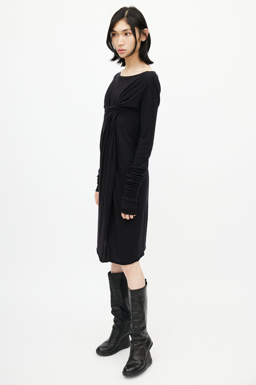 Rick Owens Lilies Black Knotted Dress