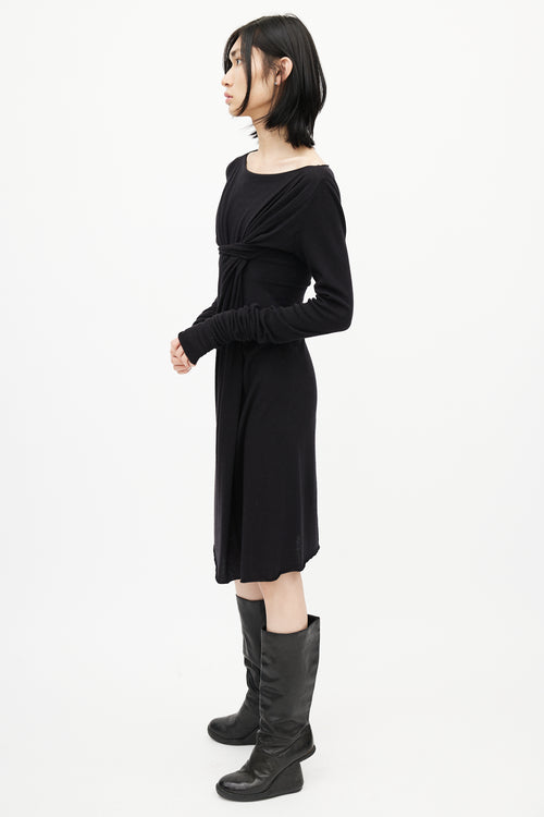 Rick Owens Lilies Black Knotted Dress