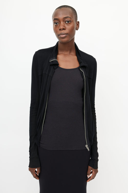 Rick Owens Lilies Black Sheer Jacket