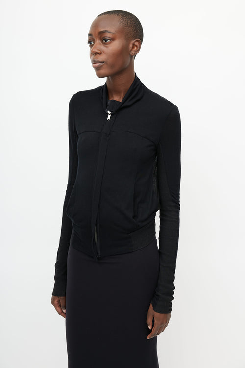 Rick Owens Lilies Black Sheer Jacket