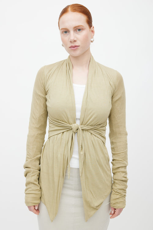 Rick Owens Lilies Light Green Wrap Cardigan