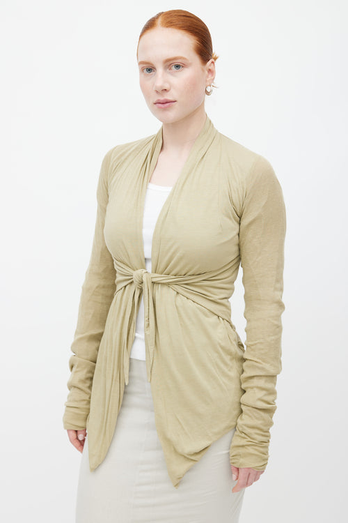 Rick Owens Lilies Light Green Wrap Cardigan