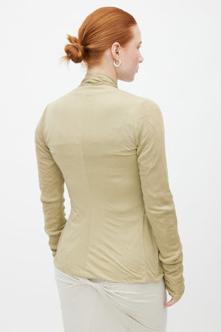 Rick Owens Lilies Light Green Wrap Cardigan