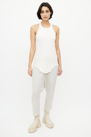 Rick Owens SS 18 Cream Elongated Tank