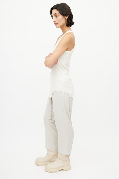 Rick Owens SS 18 Cream Elongated Tank