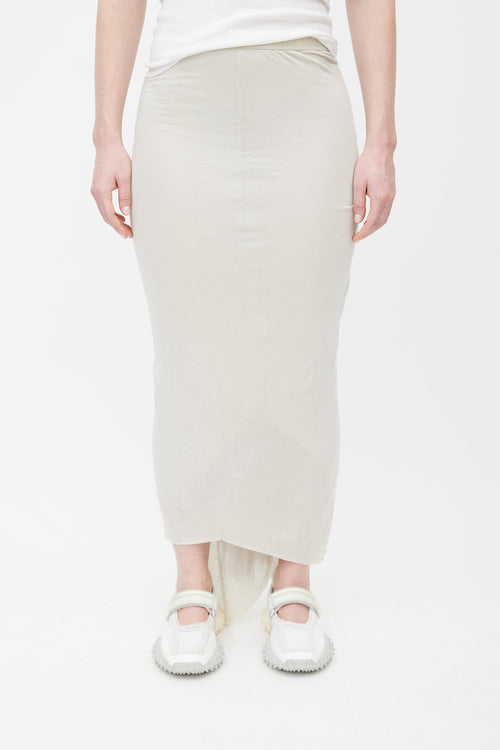 Rick Owens SS 2003 Beige Sukerball Gathered Skirt