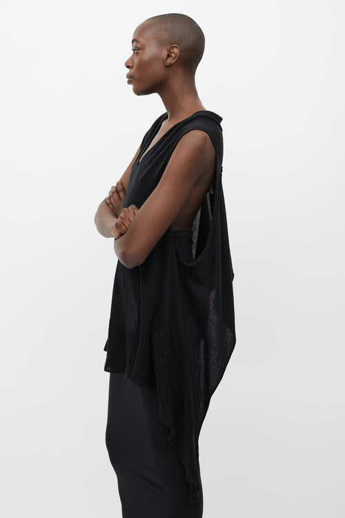 Rick Owens SS 07 Black Asymmetrical Tank