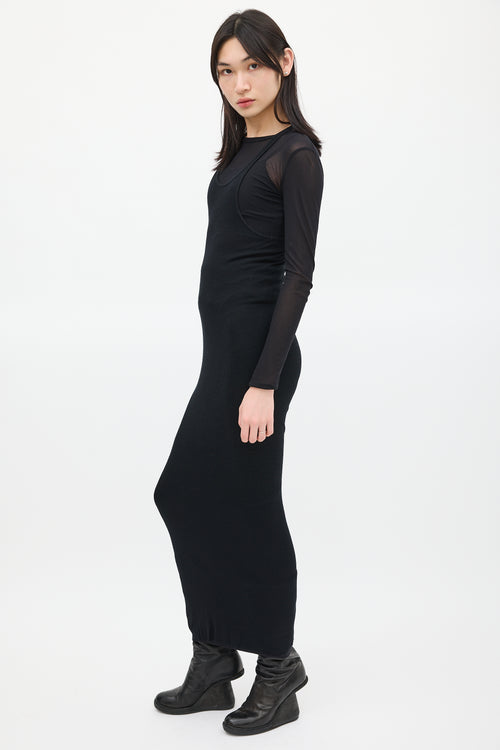 Rick Owens SS 2008 Black Ribbed Tank Dress